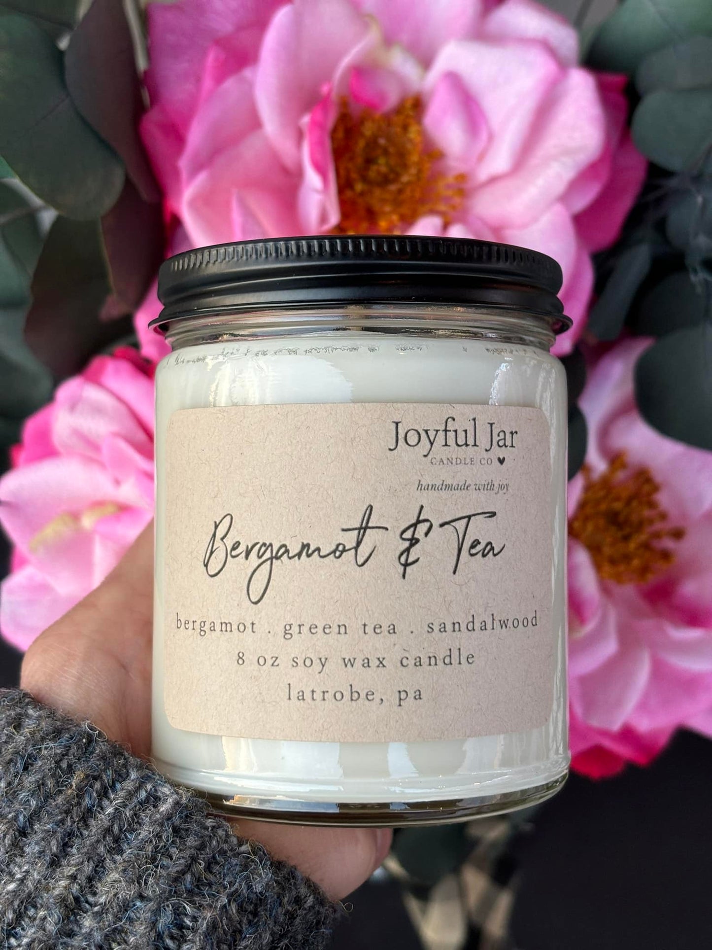 8oz Soy Candle - Bergamot & Tea